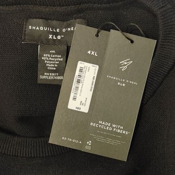 Shaquille O'Neal Men's Black Long Sleeve Crew Neck Light Sweater 4XL - Picture 3 of 3